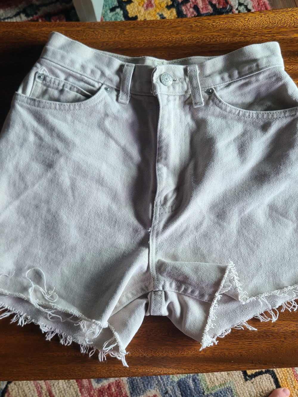 Faded Glory Pale Frayed Denim Shorts